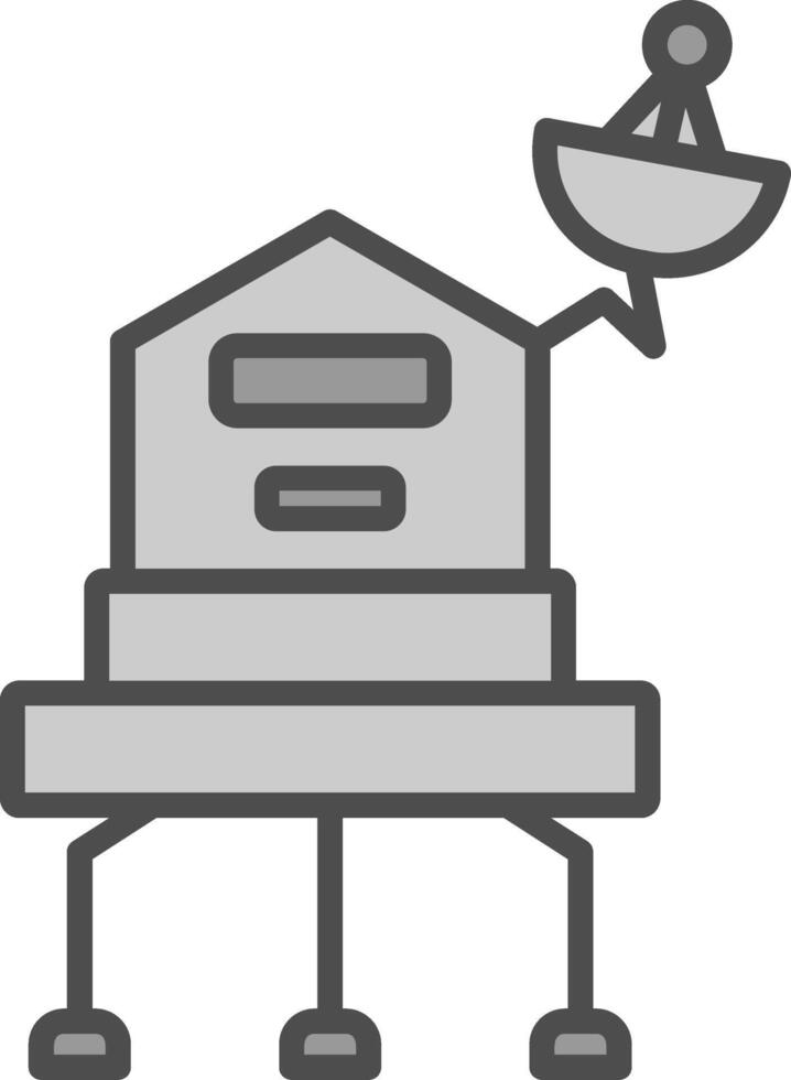 Lander Line Filled Greyscale Icon Design vector