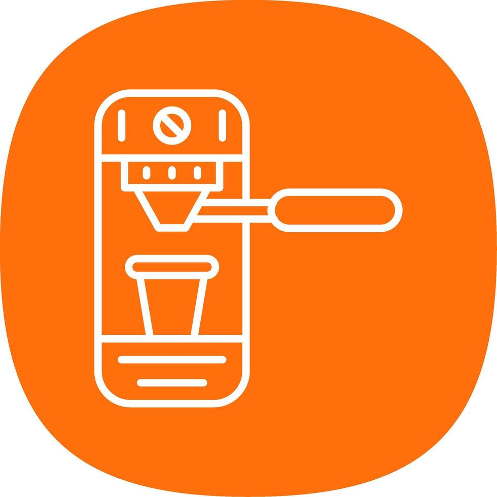 Coffee Machine Line Curve Icon Design vector