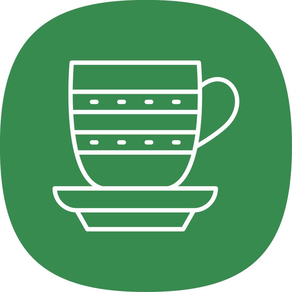 Tea Cup Line Curve Icon Design vector