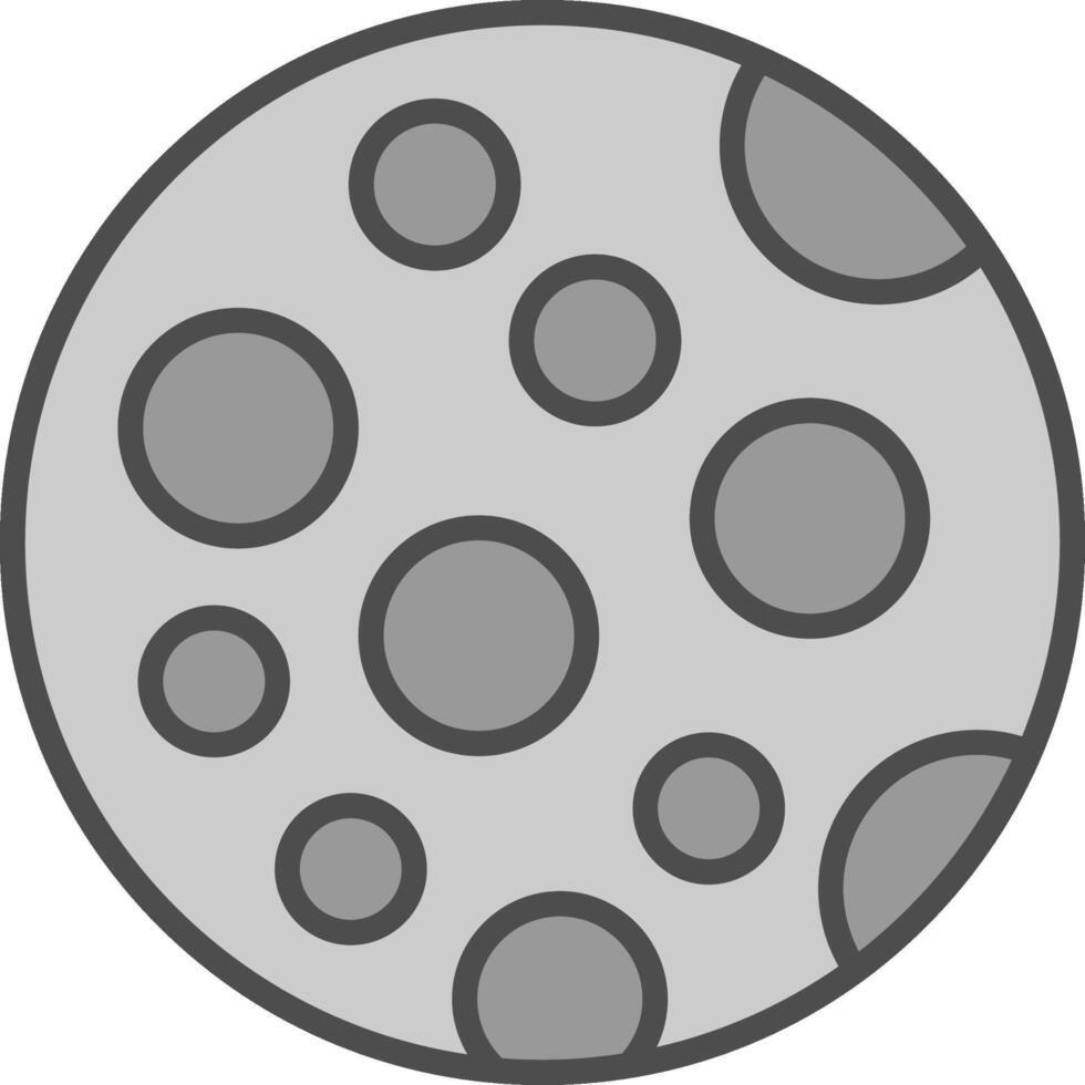 Moon Line Filled Greyscale Icon Design vector