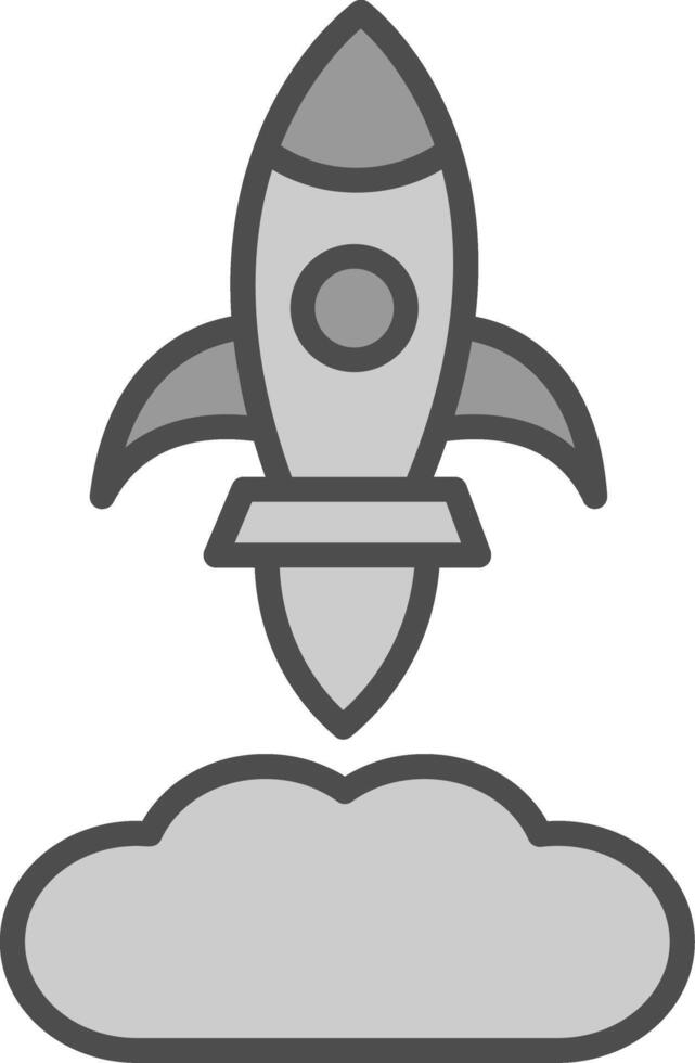 Rocket Launch Line Filled Greyscale Icon Design vector