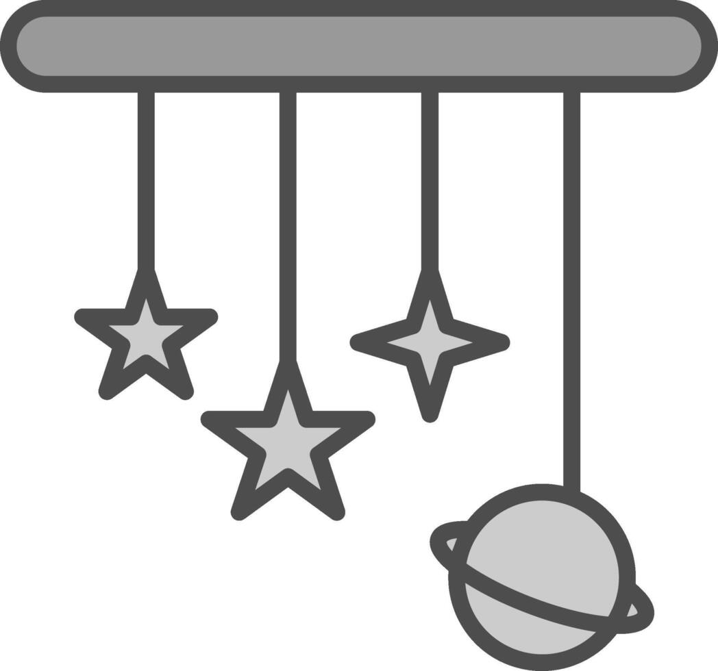 Crib Mobile Line Filled Greyscale Icon Design vector