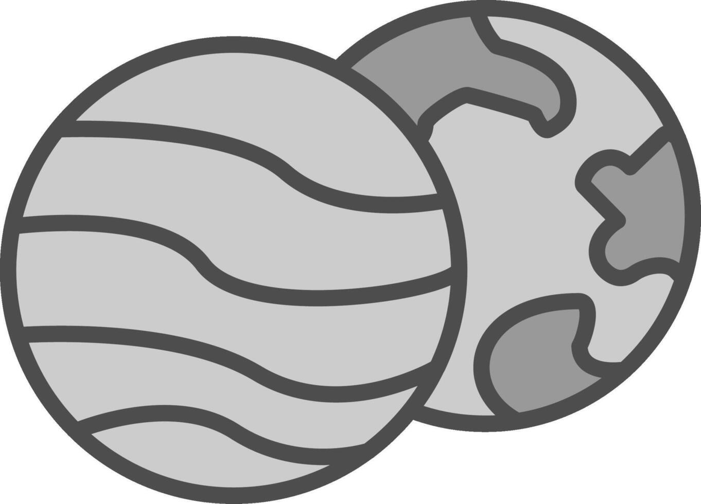 Planets Line Filled Greyscale Icon Design vector