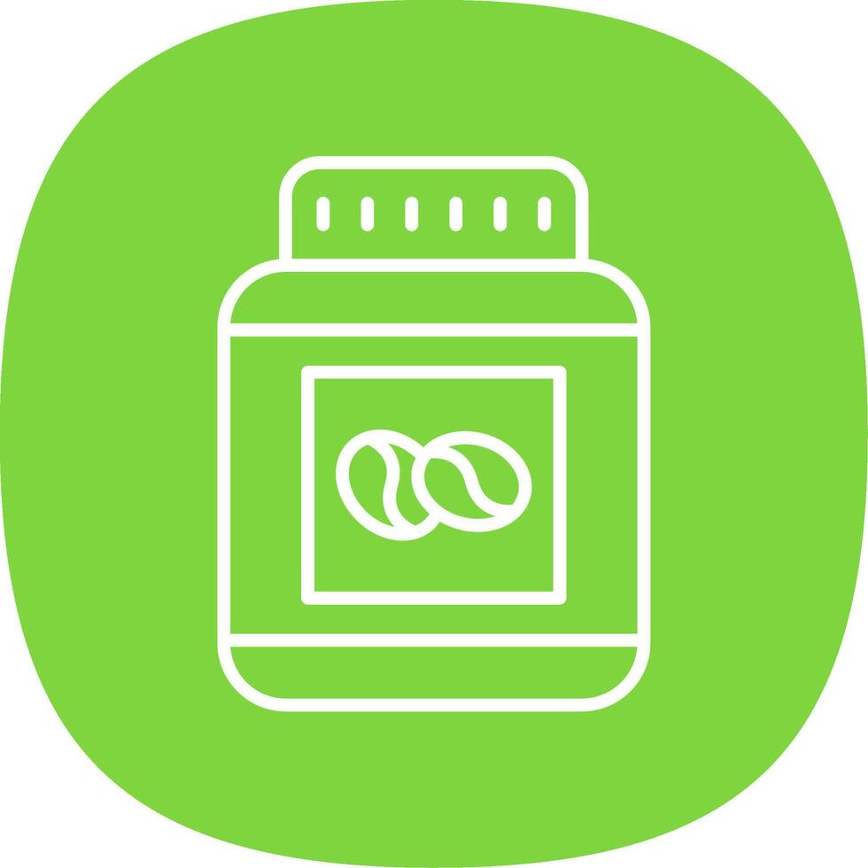 Beans Jar Line Curve Icon Design vector