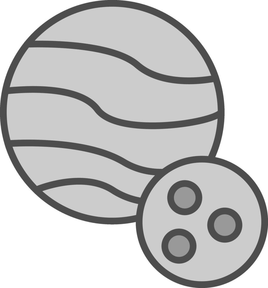 Planet Line Filled Greyscale Icon Design vector