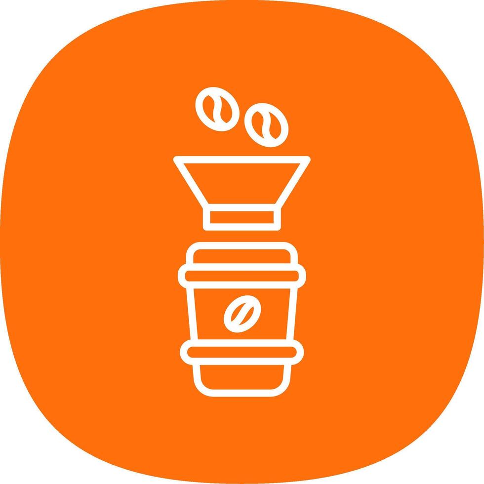 Coffee Filter Line Curve Icon Design vector