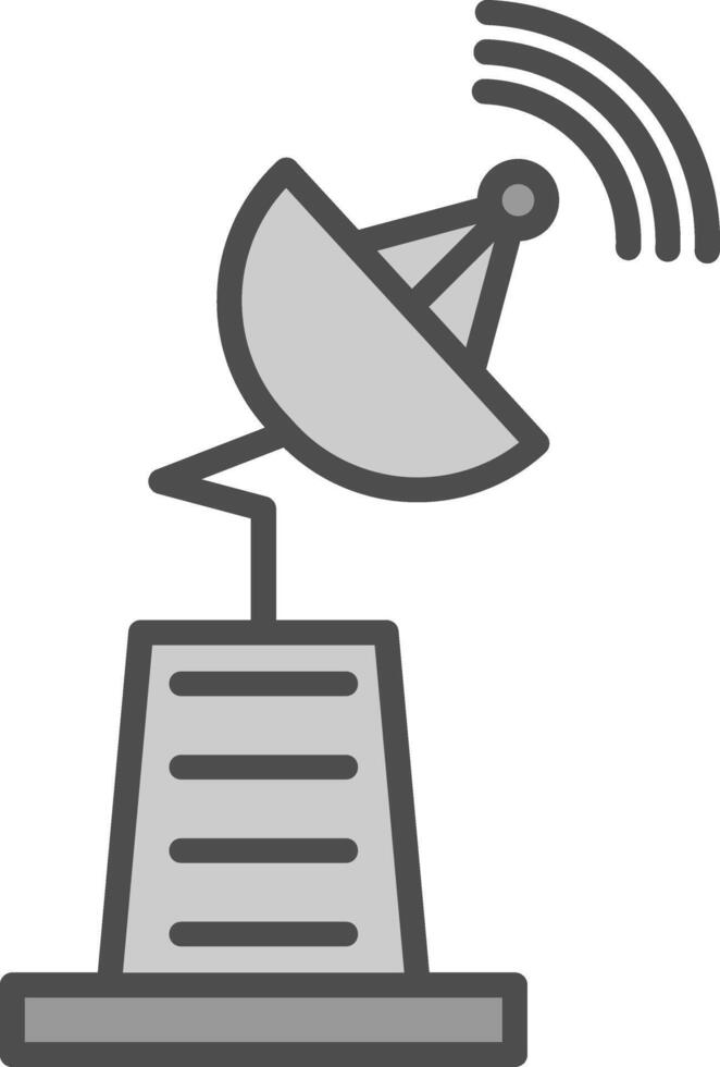 Satellite Dish Line Filled Greyscale Icon Design vector