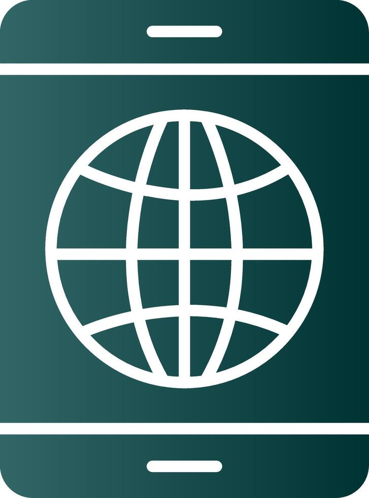 Earth Globe Glyph Gradient Icon vector