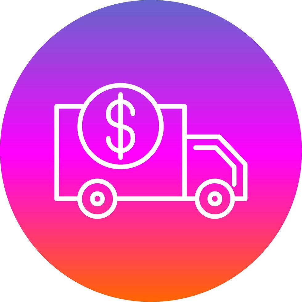 Delivery Van Line Gradient Circle Icon vector