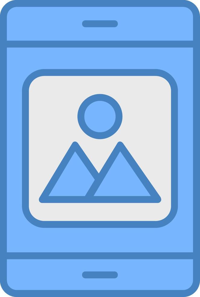 Mobile Application Line Filled Blue Icon vector