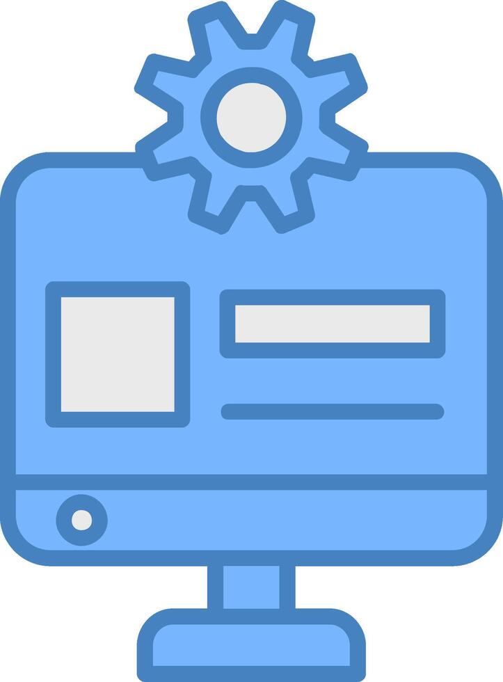 Web Administrator Line Filled Blue Icon vector