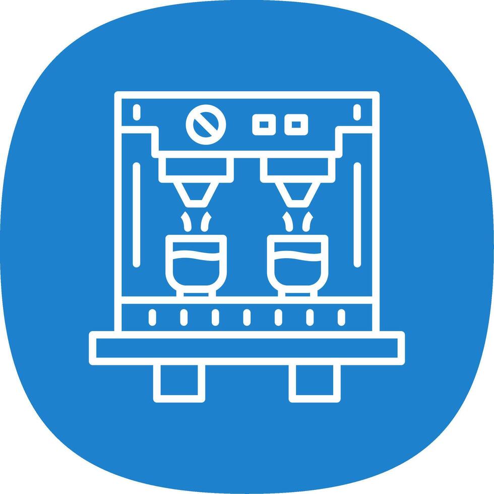 Coffee Machine Line Curve Icon Design vector