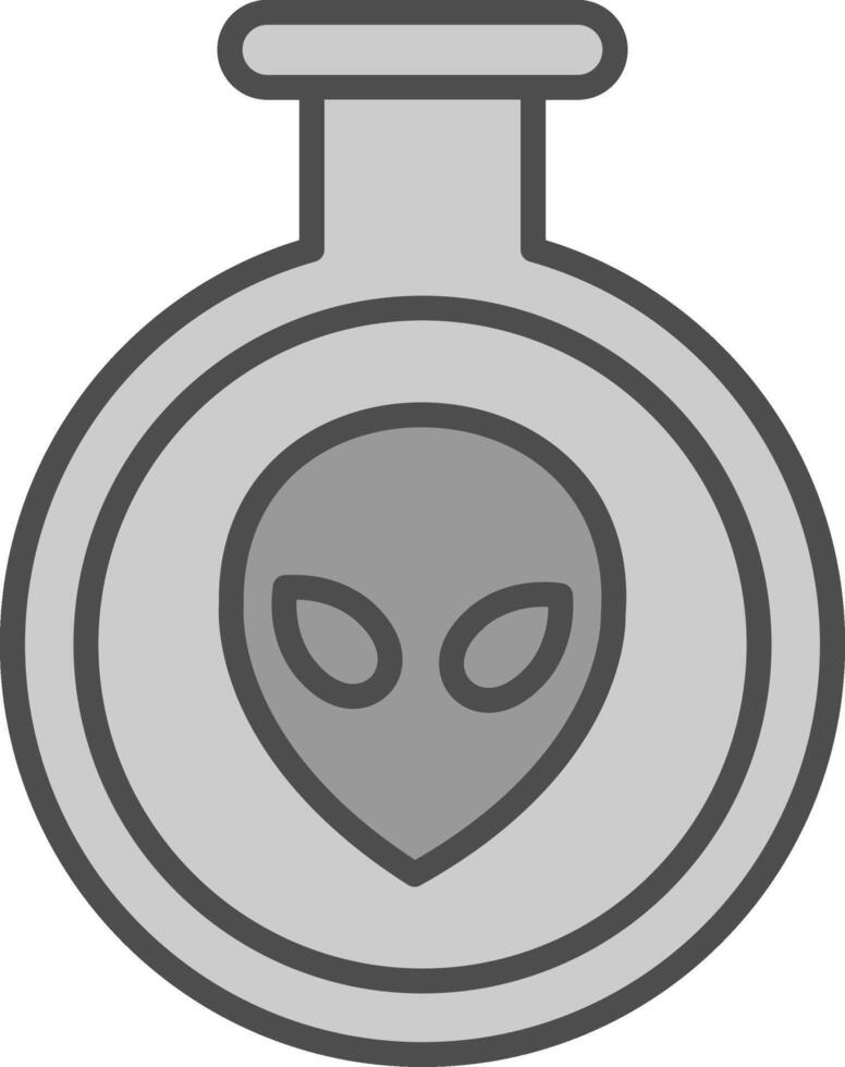 Aliens Line Filled Greyscale Icon Design vector