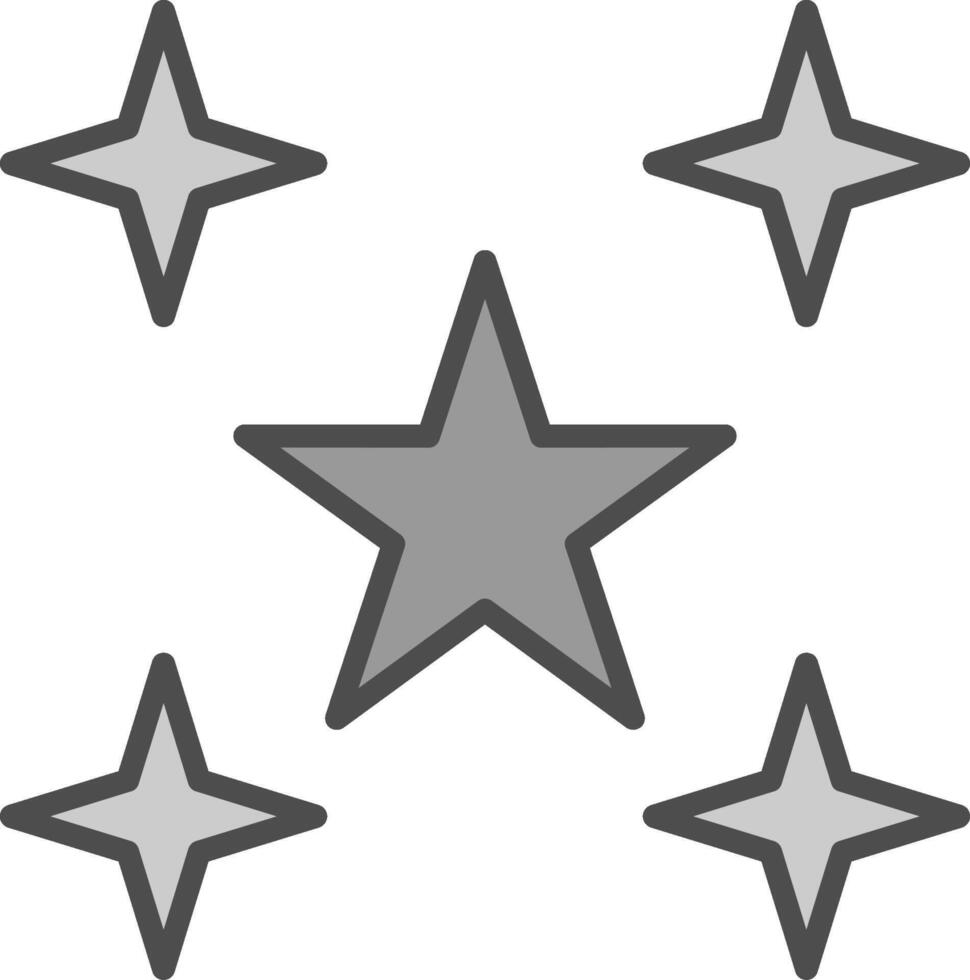 Stars Line Filled Greyscale Icon Design vector