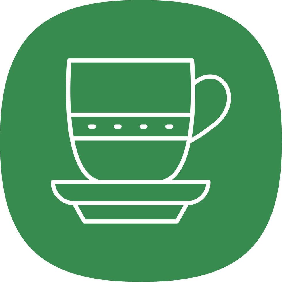 Tea Cup Line Curve Icon Design vector