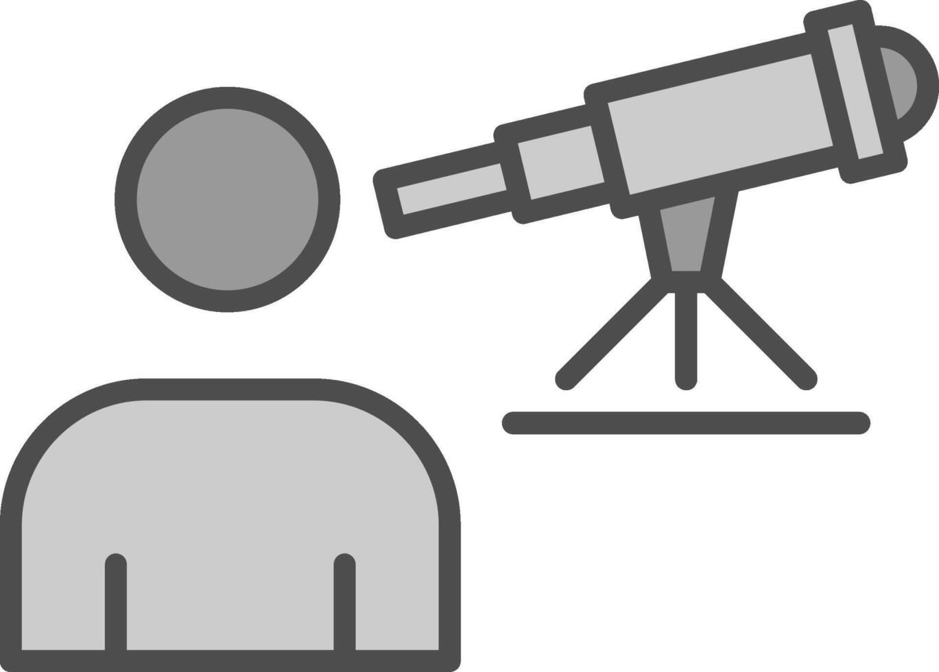 Astronomer Line Filled Greyscale Icon Design vector