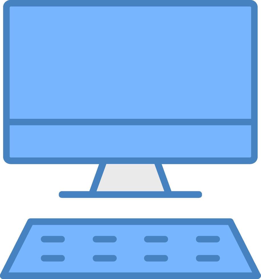 Desktop Line Filled Blue Icon vector