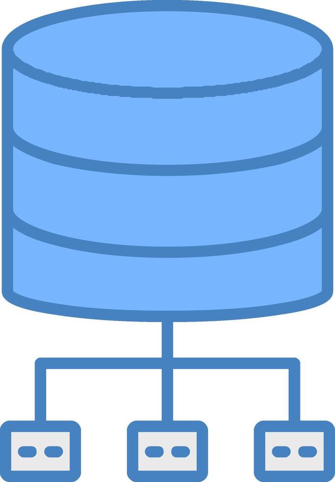 Database Architecture Line Filled Blue Icon vector