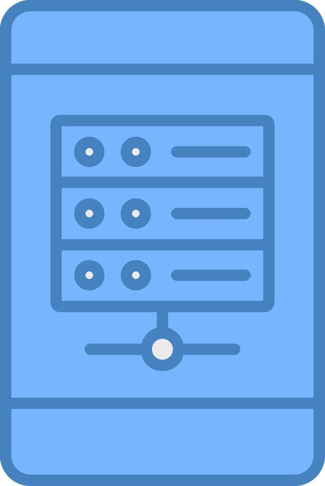 Mobile Database Line Filled Blue Icon vector