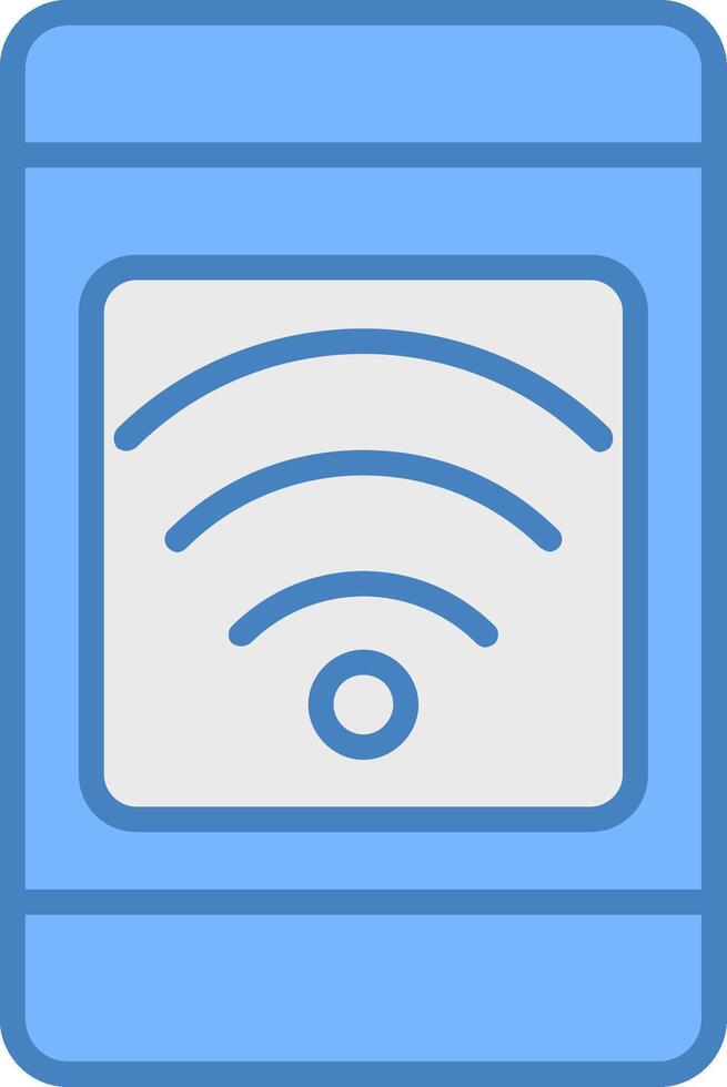 Mobile Connection Line Filled Blue Icon vector