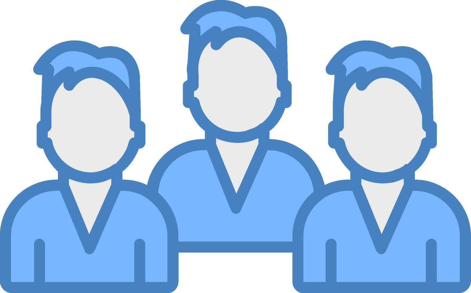 Group Team Line Filled Blue Icon vector
