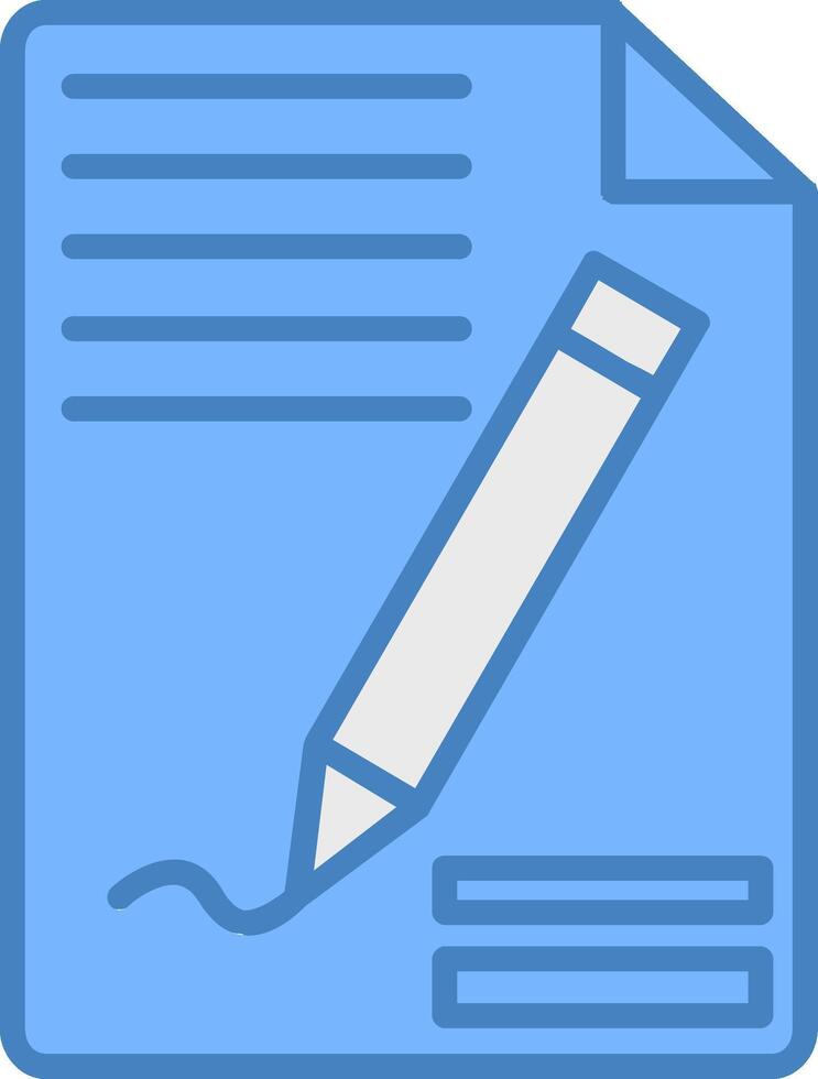 Edit Page Line Filled Blue Icon vector
