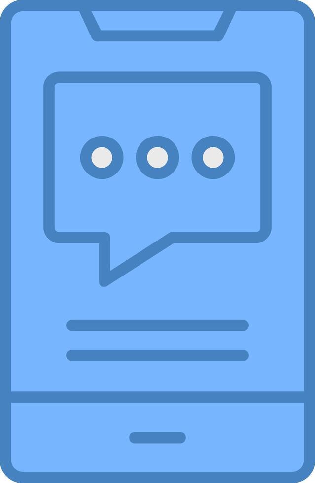 Mobile Talk Line Filled Blue Icon vector