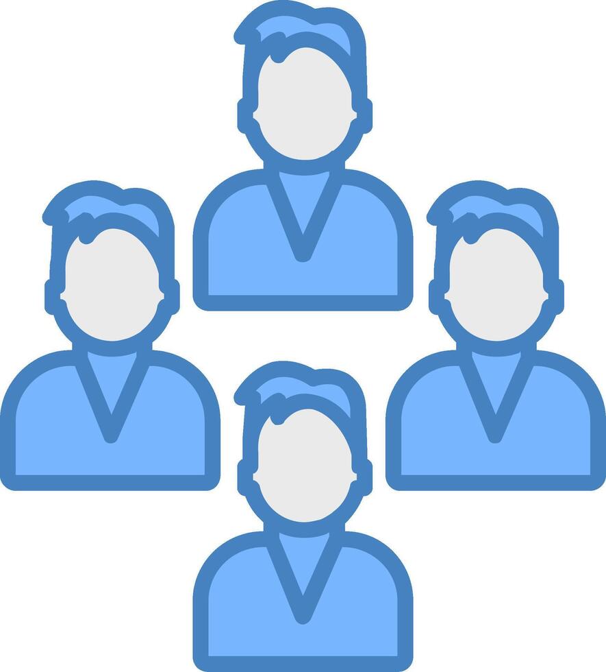 Team Line Filled Blue Line Filled Blue Icon vector