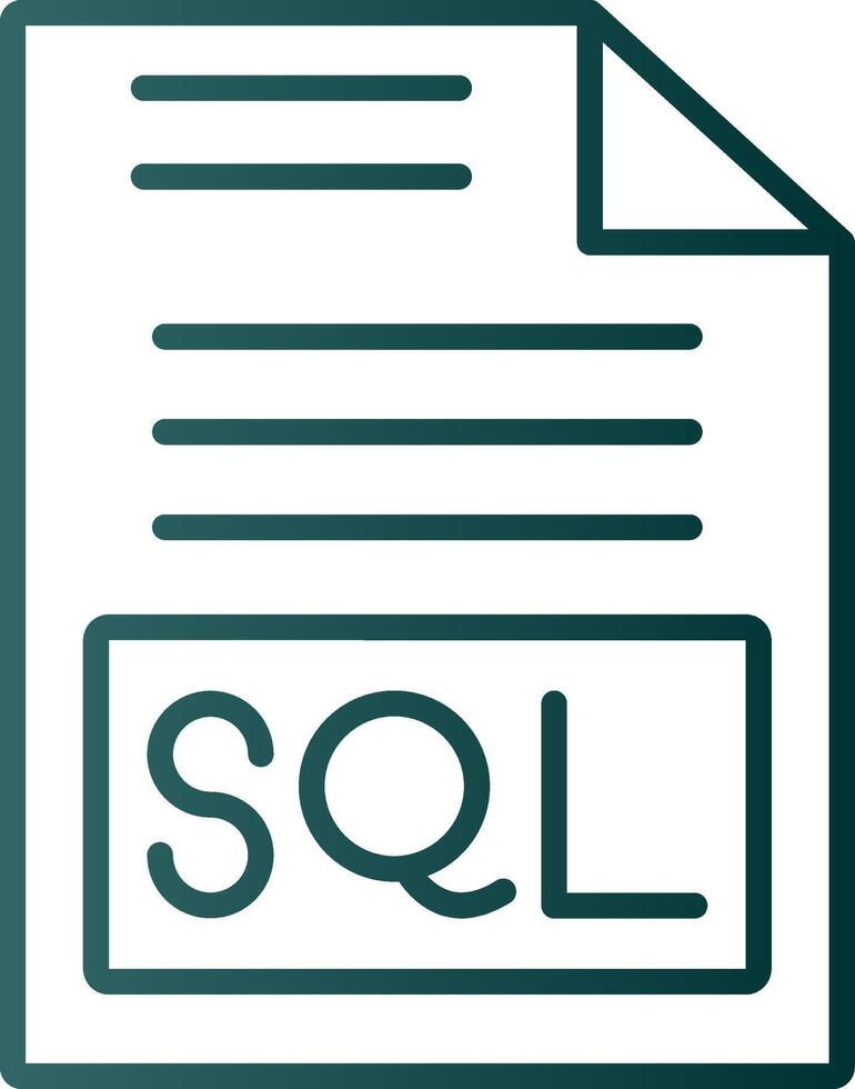 Sql Line Gradient Icon vector