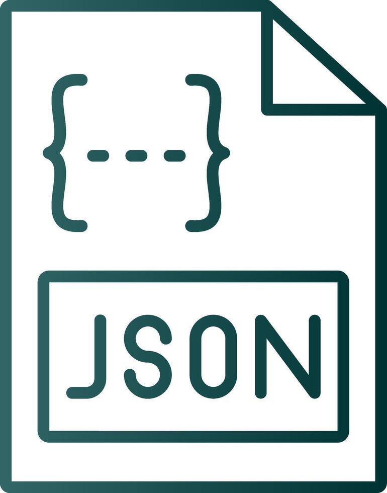 Json Line Gradient Icon vector