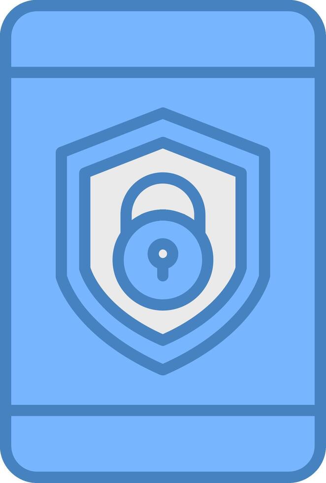 Security mobile Lock Line Filled Blue Icon vector