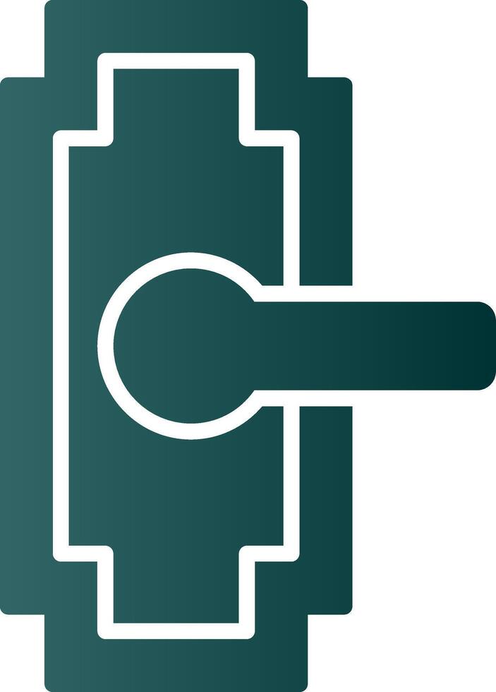 Door Handle Glyph Gradient Icon vector