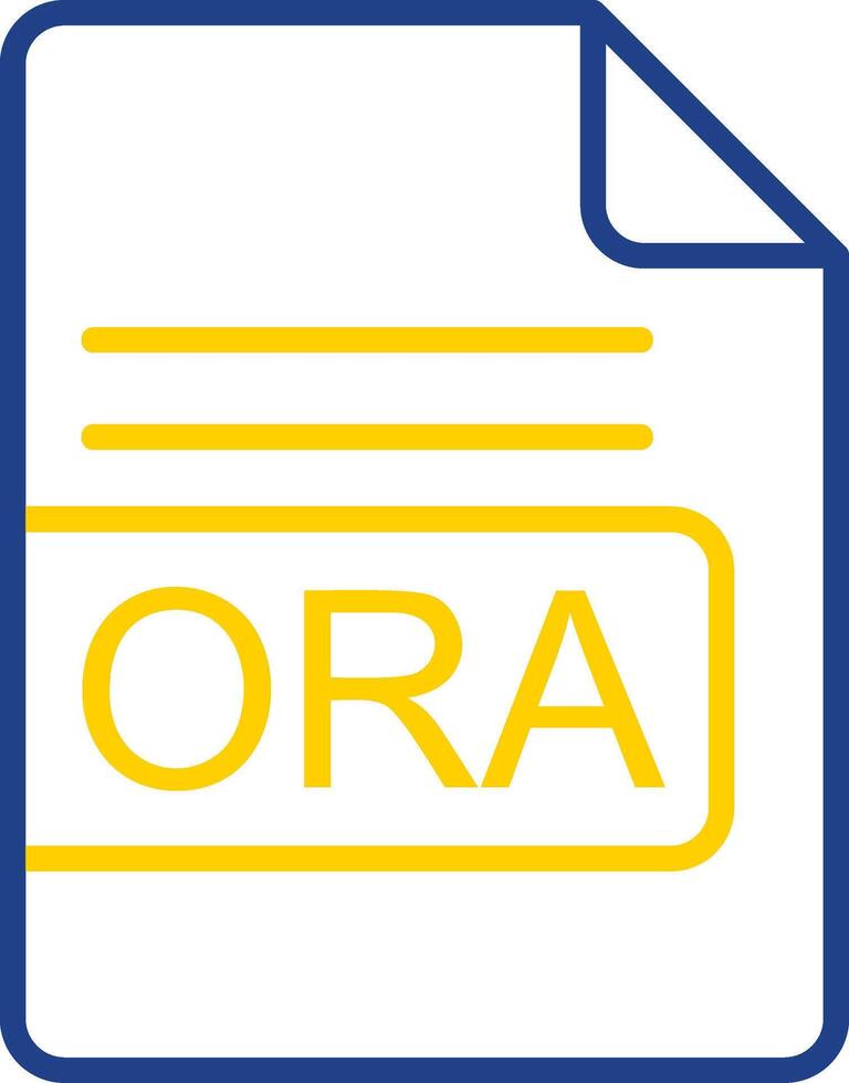 ORA File Format Line Two Colour Icon Design vector