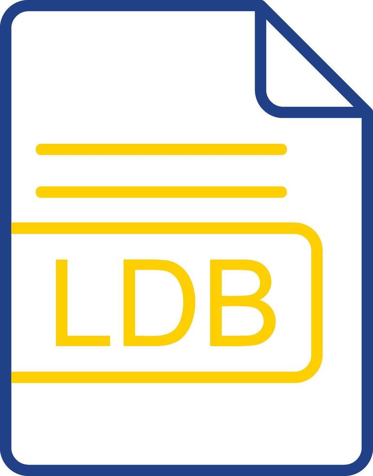 ldb archivo formato línea dos color icono diseño vector