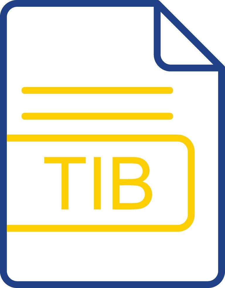 TIB File Format Line Two Colour Icon Design vector