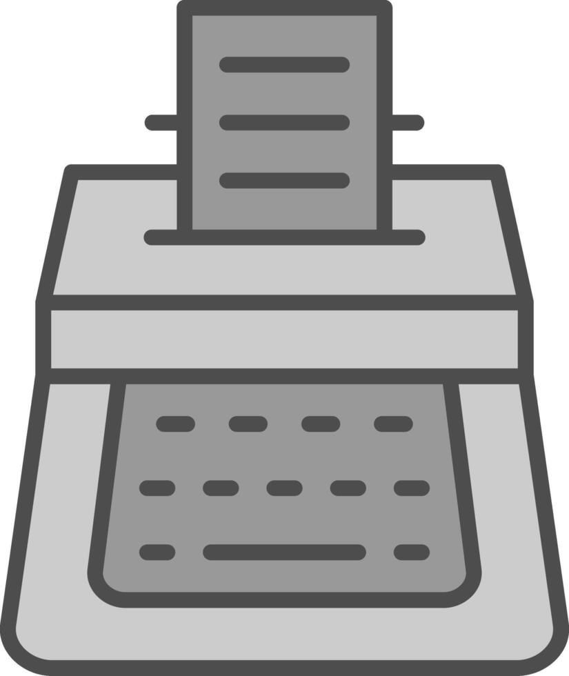 Typewriter Line Filled Greyscale Icon Design vector