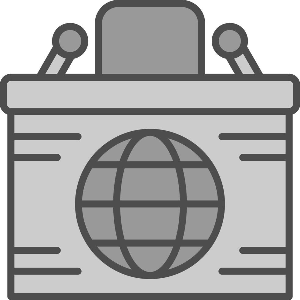 Desk Line Filled Greyscale Icon Design vector