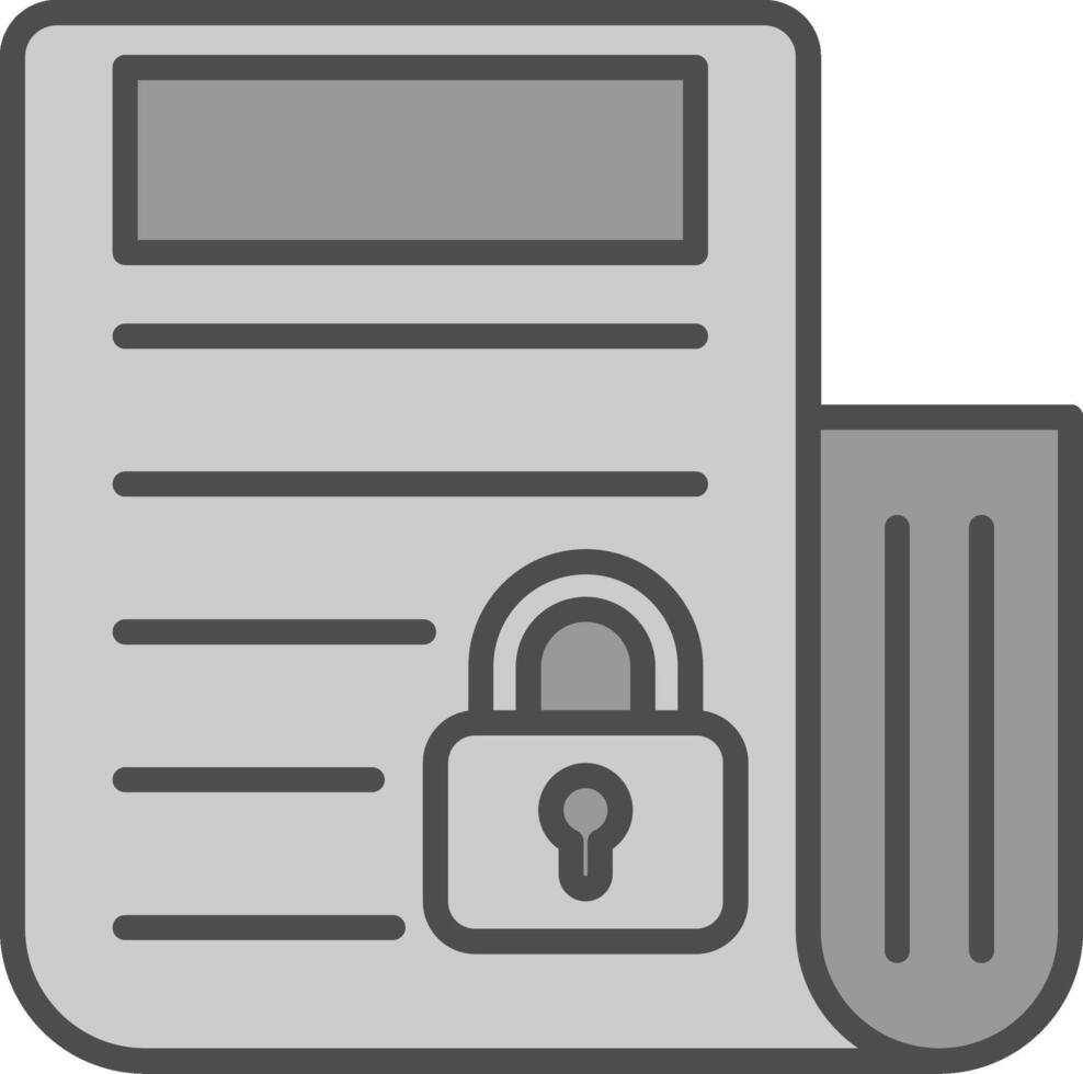 Confidential Line Filled Greyscale Icon Design vector