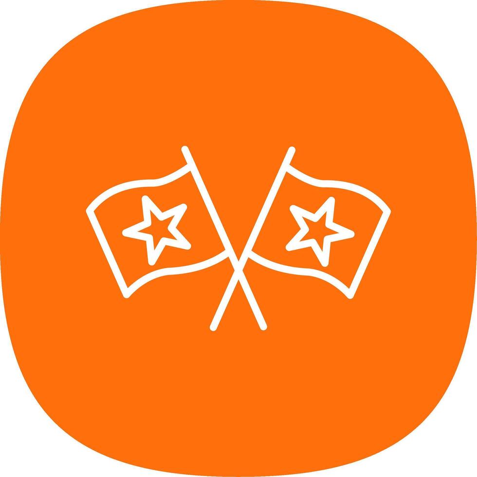 Flags Line Curve Icon Design vector
