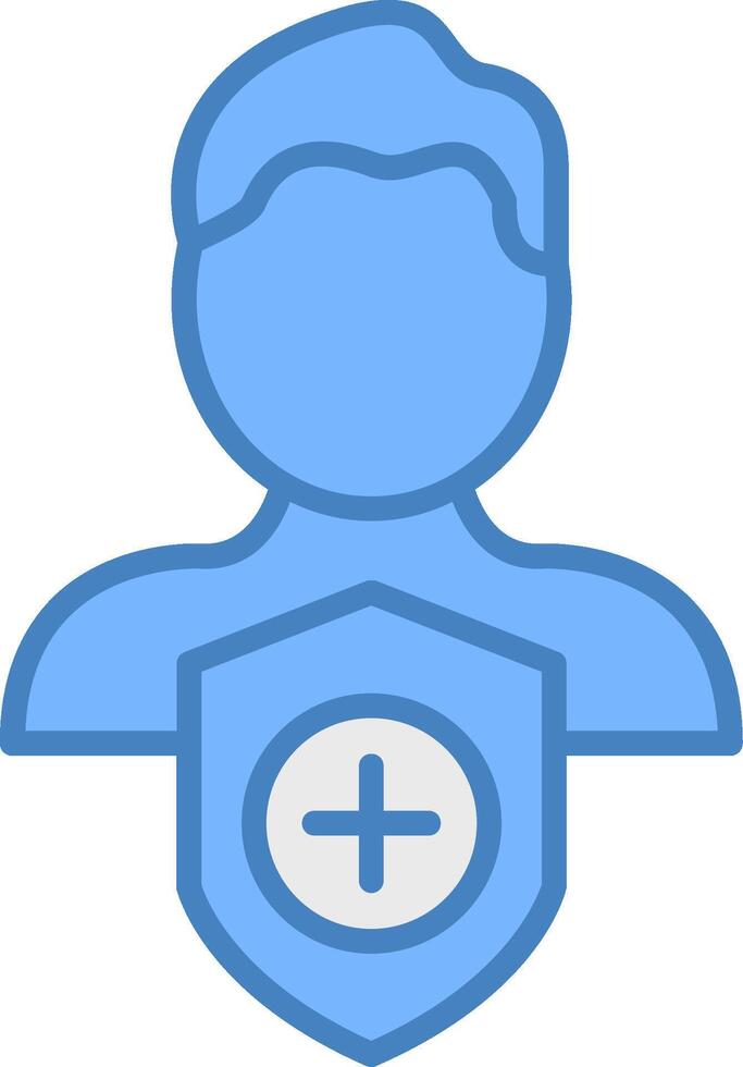Security Admin Line Filled Blue Icon vector