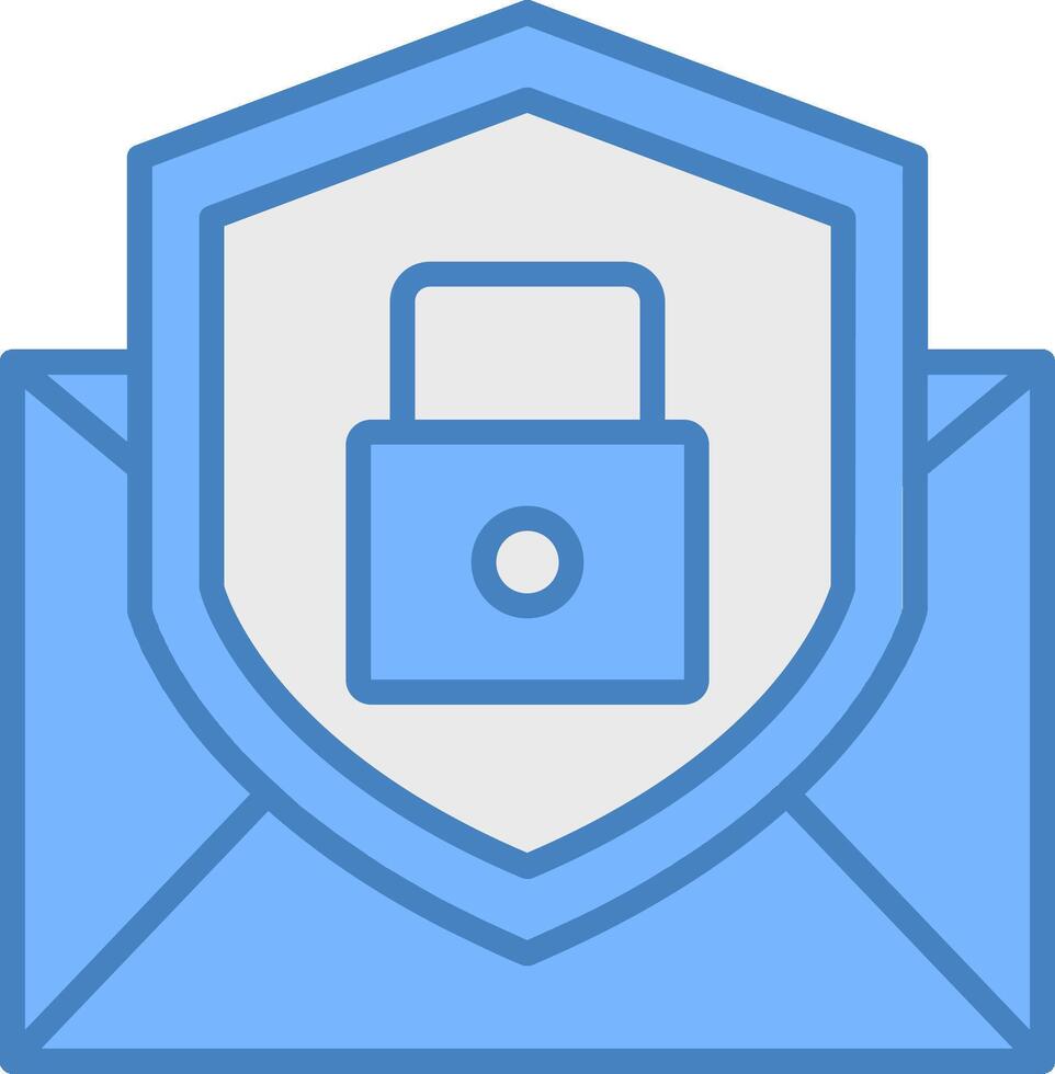 Email Protection Line Filled Blue Icon vector