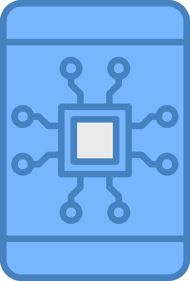Mobile Technology Line Filled Blue Icon vector