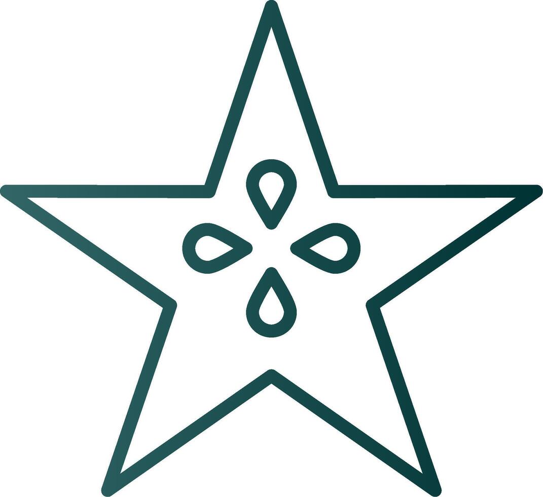 Star Fruit Line Gradient Icon vector