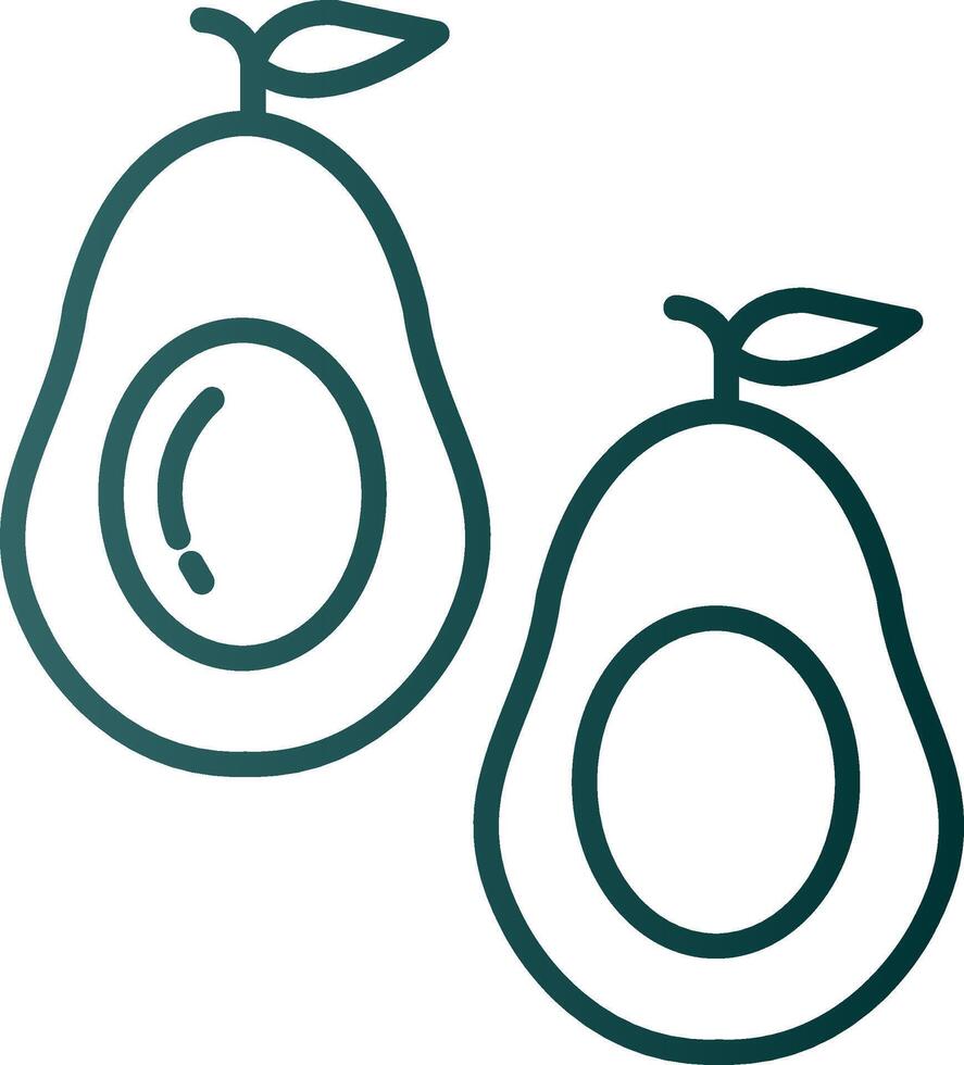 Avocado Line Gradient Icon vector