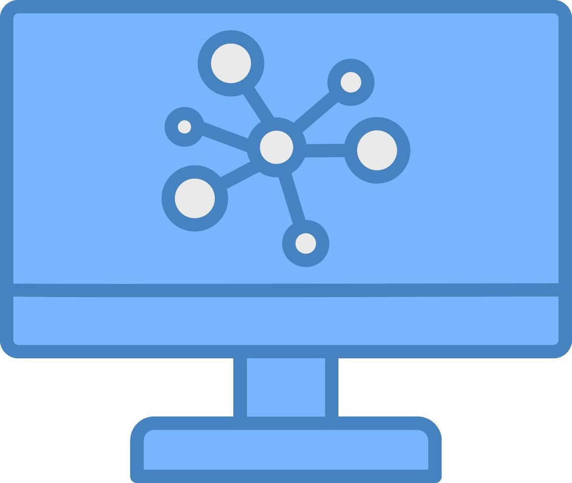 Network Line Filled Blue Icon vector
