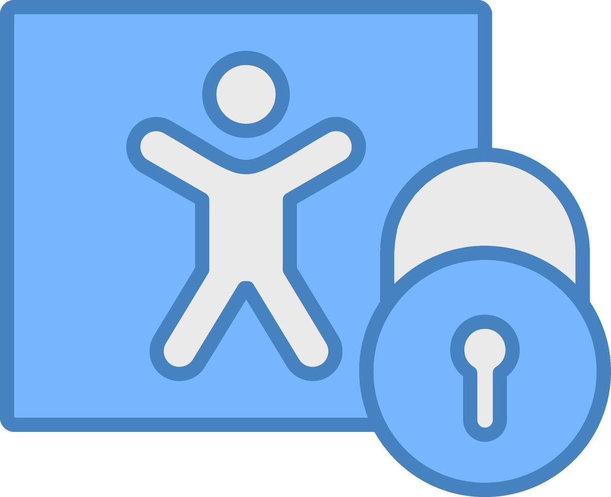 Parental Control Line Filled Blue Icon vector