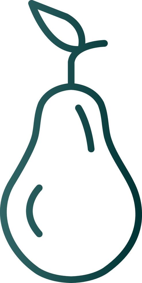 Pear Line Gradient Icon vector