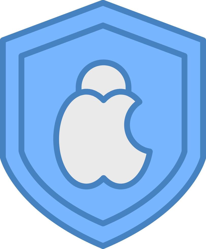 Mac seguridad línea lleno azul icono vector