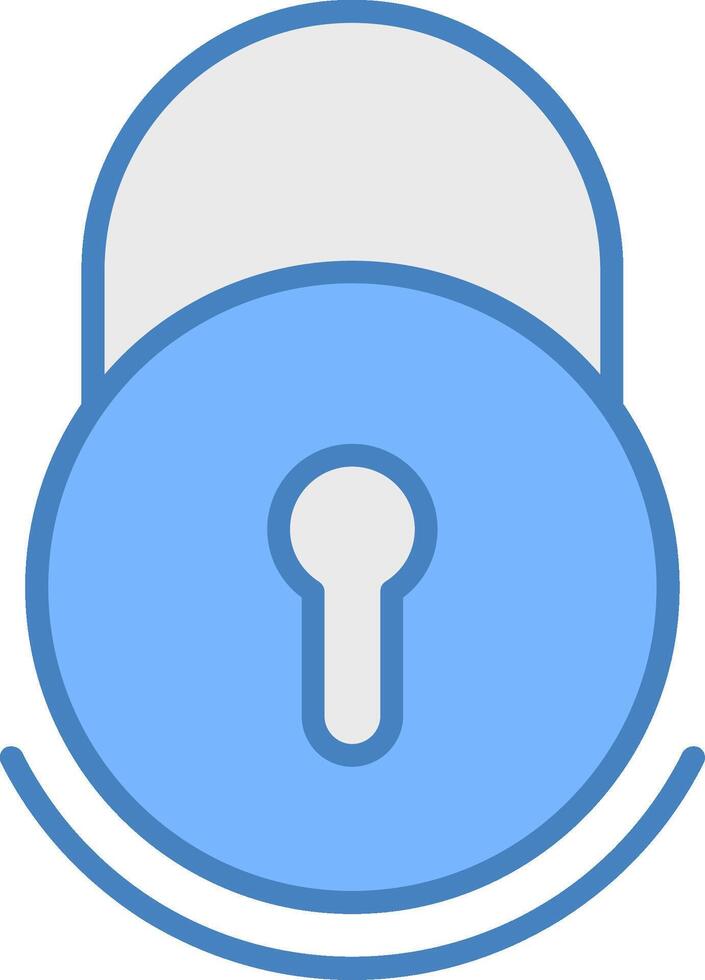 Lock Line Filled Blue Icon vector