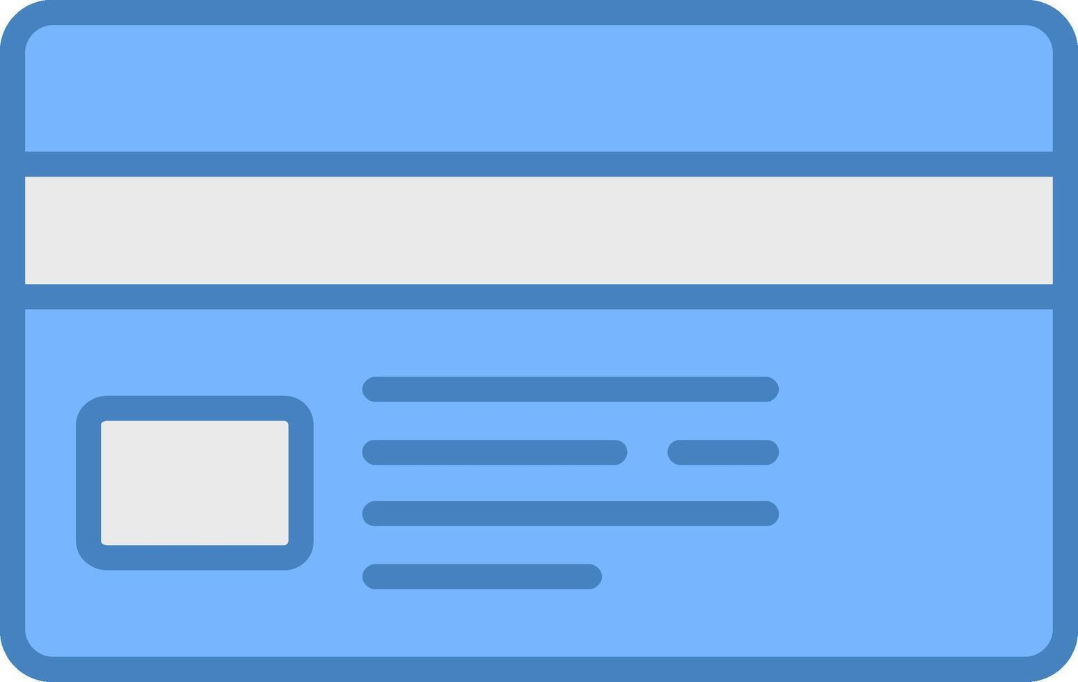 Credit Card Line Filled Blue Icon vector